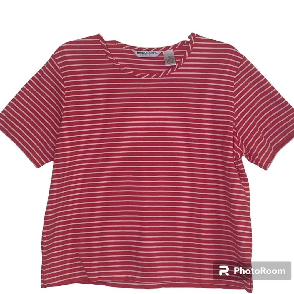 Draper’s & Damon’s - Short Sleeved, Striped Shirt, Petite Large